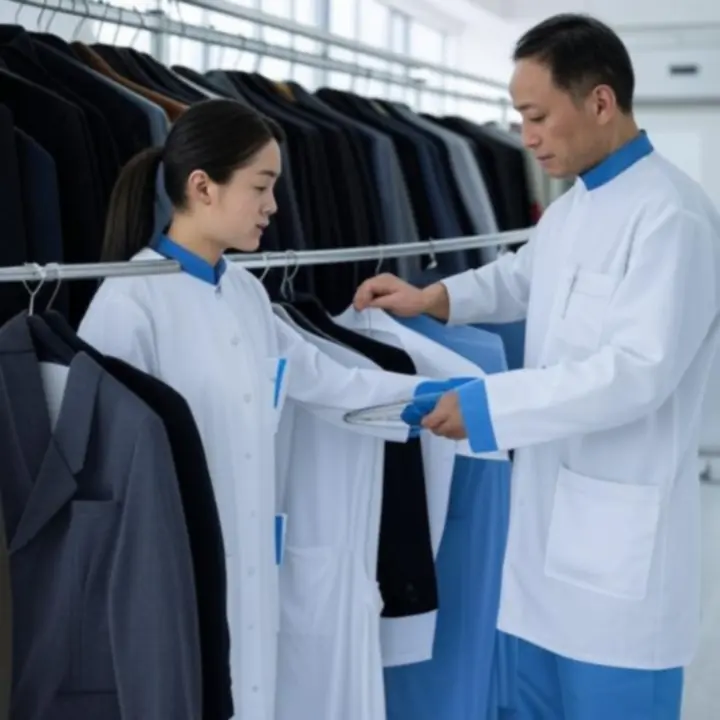 Zespół profesjonalistów obsługujący nowoczesne urządzenia pralni chemicznej