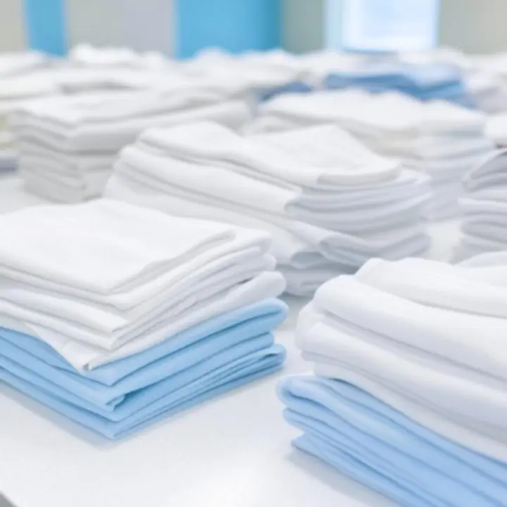 Starannie wyprasowane, nieskazitelnie czyste ubrania na wieszakach w pralni